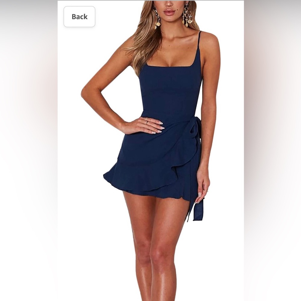 Wrap spaghetti strap dress